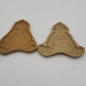 Brown Bag Cookie Art Raggedy Ann  & Andy Stoneware Cookie Mold 1985 1986 vintage - Imagen 1 de 9