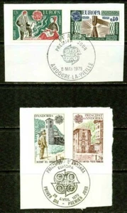 ANDORRA - 1976-1979 - EUROPA FDC’S SOBRE FRAGMENTOS – EN MUY BUEN ESTADO ° - Imagen 1 de 1