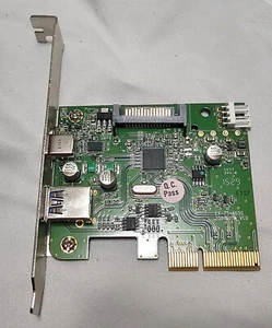 Dual port (USB-A + USB-C) USB 3.1 PCIe expansion card - Photo 1/2