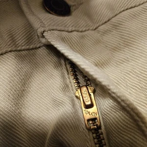 LEVI’S Sta-Prest “Big E” 1960s Chinos 36X30 Button #4 Ivory Talon Zip USA Pants - Picture 1 of 12