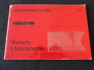 1978 Porsche 924 Owner's Warranty & Maintenance Manual Unused US Service Book - Imagen 1 de 5