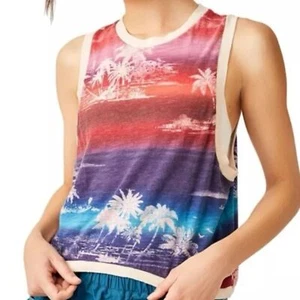 NWT Free People Movement Love Printed Muscle Tank Night Swim Size M    391 - Picture 1 of 3