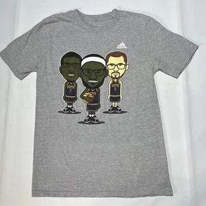 Cleveland Cavs Cartoon LeBron James, Kyrie Irving, Kevin Love T-Shirt Youth MED - Picture 1 of 5