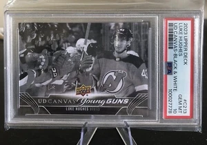 2023 - 2023 Upper Deck Series 2 Luke Hughes UD Canvas Young Guns PSA 10 - Picture 1 of 2