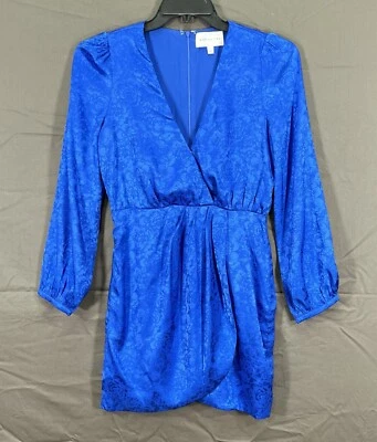 Vestido ADELYN RAE Azul FLORAL JACQUARD Sobrepelliz REUNIDO Cintura Imperio ENVOLTURA SINTÉTICA S Foto 1 de 4