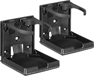 2x Adjustable Folding Car Cup Holder Fit 60-100MM Mugs Bottles RV Truck Boat - Picture 1 of 12