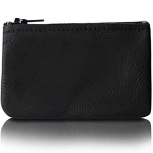 Zippered Coin Pouch/Purse Change Holder For Men/Woman Genuine Leather 4x2.5 in - Picture 1 of 32