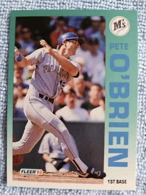 1992 FLEER PETE O'BRIEN #289 SEATTLE MARINERS - Image 1 of 2
