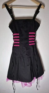 Tripp NYC Dress Y2K Cyberpunk Goth Rave Pink & Black Size S - Picture 1 of 5