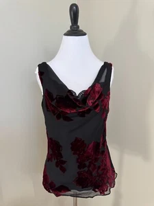Vintage ICE Medium ärmellose Bluse Burnout Samt - Bild 1 von 8