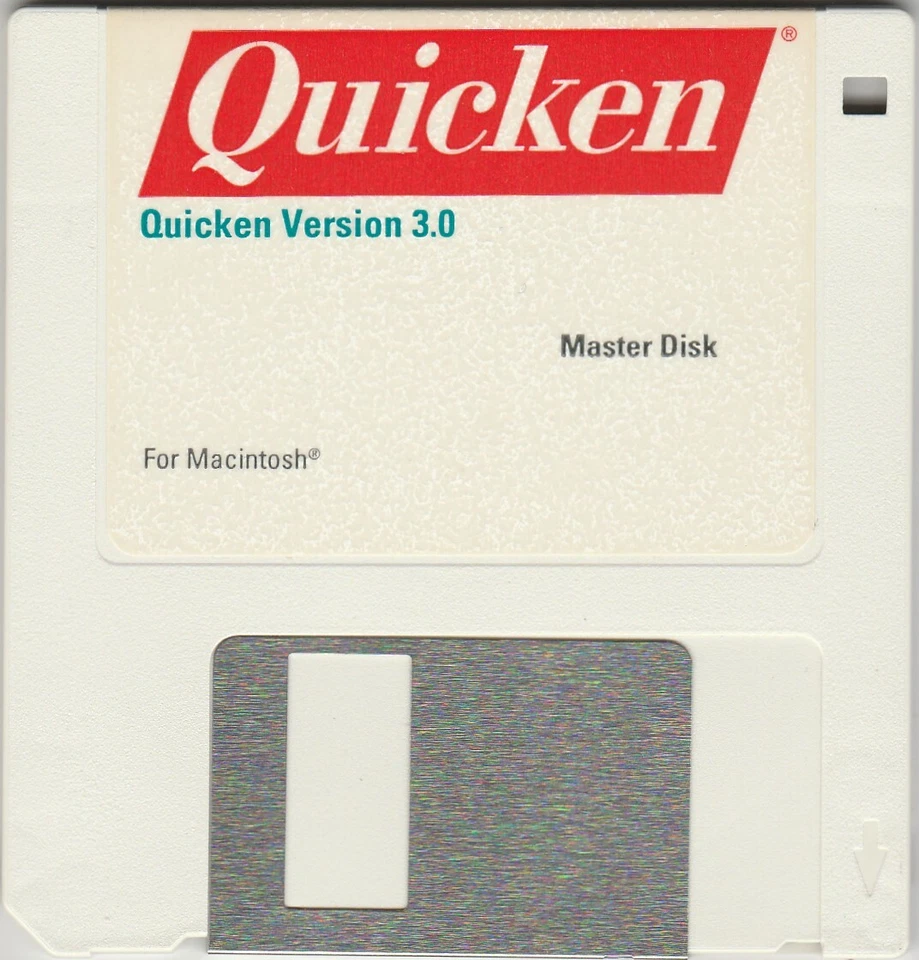 Quicken Version 3.0 Master Disk for Macintosh by Intuit ~ 3.5 disk ~ 1991 - Image 1 of 2