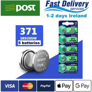 SR920SW SONY Alkaline Battery AG6, SR920W, LR920W, SR69, 370, 371,   5 batteries - Picture 1 of 8