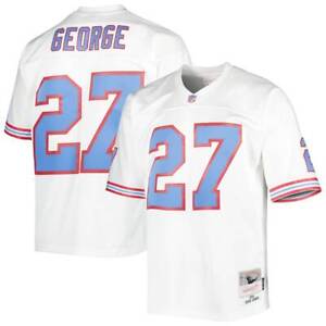 Houston Oilers Eddie George #27 Mitchell & Ness White 1996 NFL Legacy Jersey 