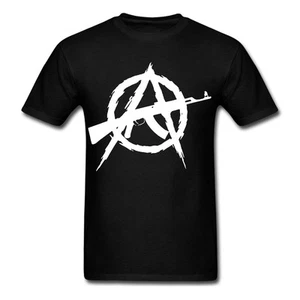 Anarchie Anarchist 2. Änderung Waffenrechte Sturmgewehr Gewehr Symbol T-Shirt - Bild 1 von 1