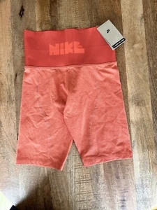 Women’s NIKE Dri-Fit Orange Compression Shorts - UK Small - Picture 1 of 6