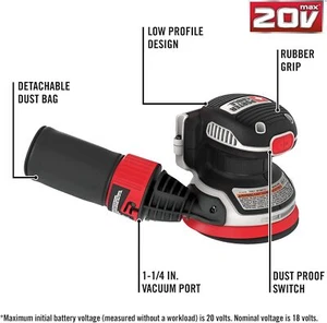 20V MAX Cordless Random Orbital Sander 5-Inch Orbital Sander Tool Only PCCW205B - Picture 1 of 8