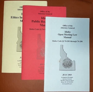 2015 Idaho State Attorney generals Public Records law manual Booklets X3 - Bild 1 von 4