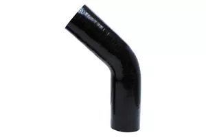 HPS 1.25" ID 4-ply Silicone 45 Degree Elbow Coupler Hose 10" Leg Black 32mm - Picture 1 of 4