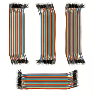 4 un. 40 cables macho-macho alambre de puente 20 cm; 40P cable de tablero de pan cinta de color EE. UU. - Imagen 1 de 2