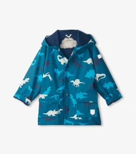 NWOT Hatley Dinosaur Raincoat Jacket Boys Size 5 Color Changing Fleece Lined New - Picture 1 of 12