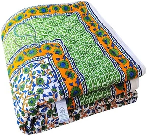 Handmade Cotton Jaipuri Razai for Double Bed Winter Quilt kantha King Size - Picture 1 of 6