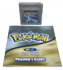 Pokemon Silver Game Boy Game Cartridge & Trainer's Guide Tested Authentic - Picture 1 of 13