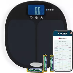 Salter 9192 BK3R Analizzatore Intelligente Bilancia Bagno Peso Corporeo/Grassi/Acqua MHseAtic - Foto 1 di 9