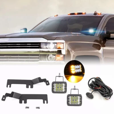 For 15-19 GMC Sierra 2500HD 3500HD - 4'' 60W Strobe Light Ditch Mount Wiring Kit — 第 1/4 张图片