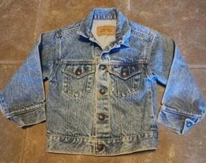 VINTAGE LEVI STRAUSS JEAN JACKET~LITTLE KIDS~ORANGE TAB~BOYS SIZE 6~72225 0214 - Picture 1 of 4