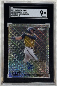 2021 Leaf Metal Draft Silver Mojo Hedbert Perez RC AUTO 90’ Design SP SGC 9 Mint - Picture 1 of 2