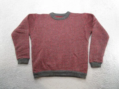 Vintage LL Bean Heavy Wool Blend Birdseye Red Pullover Sweater SZ XL Norway Made - Image 1 of 4