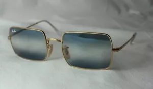 RAY-BAN SONNENBRILLE RECTANGLE *RB 1969 9149/GA* Gold - Blau NEU - Picture 1 of 6