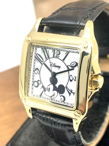 Reloj para mujer Disney Mickey Mouse W000475 esfera blanca cuarzo correa de cuero negro - Imagen 1 de 12