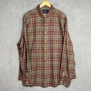 Polo Ralph Lauren Shirt 2XL XXL Mens Red Plaid Check Classic Fit Long Sleeve - Picture 1 of 8