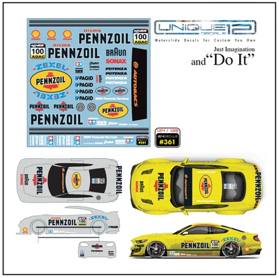 1x P E N N Racing Water Slide Decal White Toner 1/24 - 1/28 RC Model Dicast #361 - Image 1 of 4