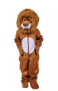Adults Unisex Plush Lion Hairy Head Fancy Dress Costume Mascot Dress Up America - Picture 1 of 12