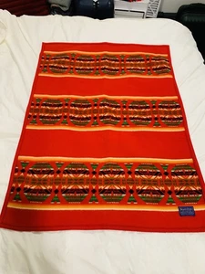 VTG Pendleton Blanket Beaver State USA Wool 30”x40” Muchacho Lap Throw Native - Picture 1 of 3