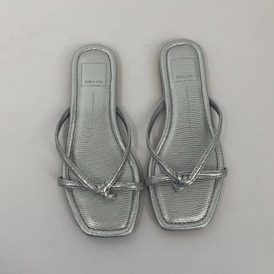 Dolce Vita Lucca flip flop sandals thong flat shoe metallic strappy new 6 - Image 1 of 4
