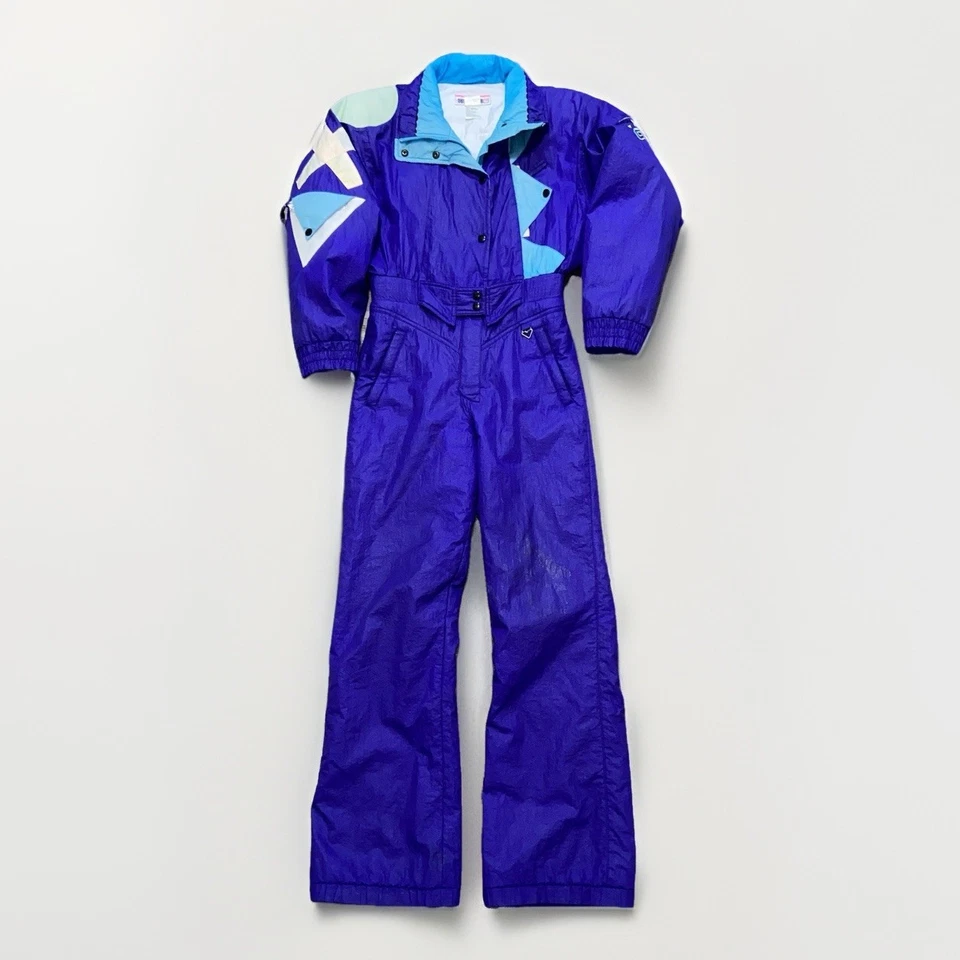 Vintage Obermeyer Ski Suit Snowsuit One Piece Bibs Retro Women’s Size 8 Rare 80s - Image 1 of 4