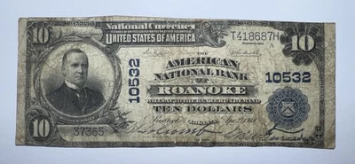 1902 $10 American NB Of Roanoke, Virginia National Currency - Image 1 of 2