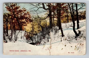 Janesville WI-Wisconsin, Winter Scene Vintage Souvenir Postcard - Picture 1 of 2