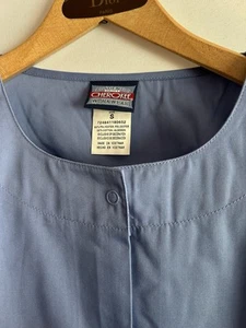 Cherokee Authentic Workwear Scrub Jacket Size Small Blue Button Front 4350 - Picture 1 of 3