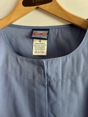 Cherokee Authentic Workwear Scrub Jacket Size Small Blue Button Front  4350 - Image 1 of 3