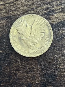 1966 Chile 2 Two Centesimos Flying Andean Condor Bird Actual Coin TB1775* - Picture 1 of 2