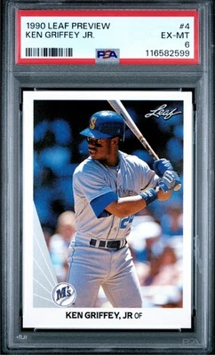 1990 LEAF PREVIEW #4 KEN GRIFFY JR. MARINERS HOF POP 4 PSA 6 - Imagem 1 de 2