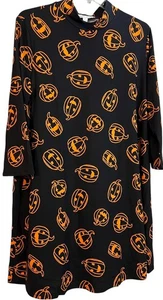 Celebrate Together Damen 2XL Halloween Swing Kleid schwarz orange Jack-o-Lanterns - Bild 1 von 20