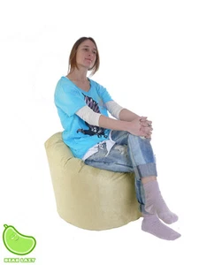 Bolso grande beige de gamuza sintética para adultos/adolescentes con frijoles por frijoles perezosos - Imagen 1 de 2
