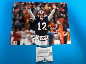 Foto firmada por Jim Kelly Buffalo Bills Salón de la fama NFL automática 8x10 Beckett certificado de autenticidad BAS - Imagen 1 de 2