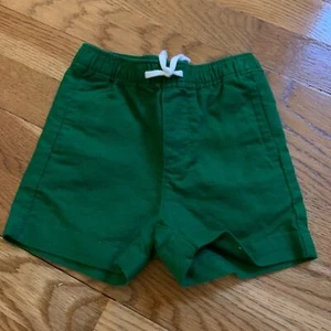 Janie and Jack Kelly Green Linen Blend Shorts Size 6-12 Months - Picture 1 of 5