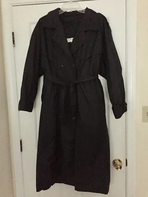 Maggie Lawrence Collection Ladies Black Belted Trench/Rain Coat Size 8  - Image 1 of 4